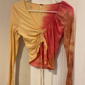 Free People Cropped Tye Dye Shirt